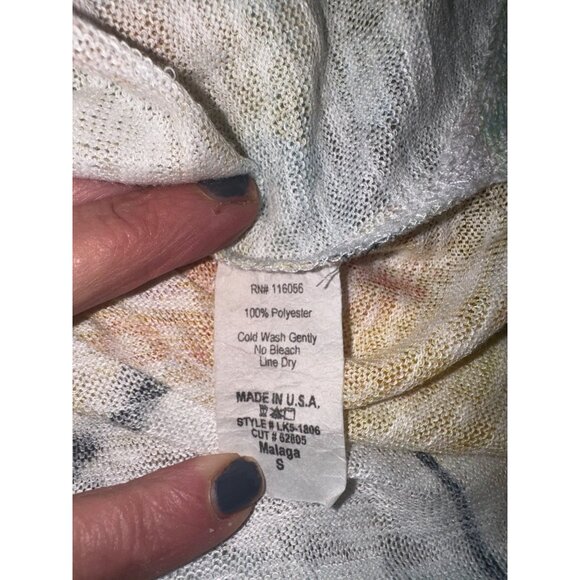 Jess & Jane Abstract Print Short Sleeve Tunic Top  S Casual Lightweight Artsy - Picture 7 of 8